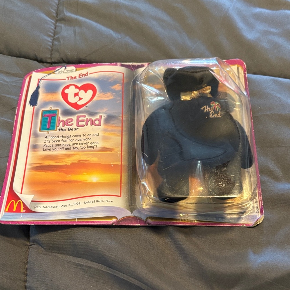 Ty The End Black Beanie Bear
